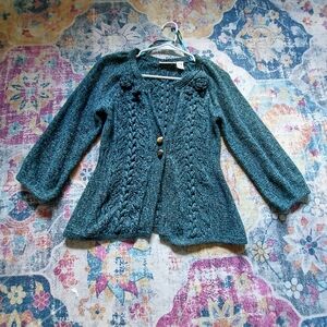 Vintage DKNY Dark Teal Women's Cardigan Sweater,size XS